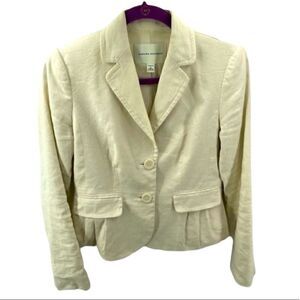 Banana Republic flax blazer coat jacket off white cream stretch 2